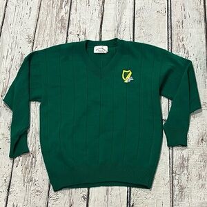 Vintage 80s Ireland Irish Green Stitched St. Patrick's Day Sweater